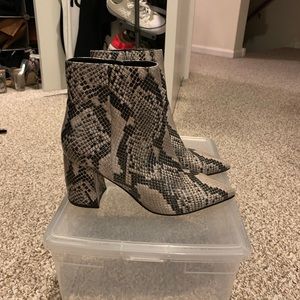 Snakeskin bootie
